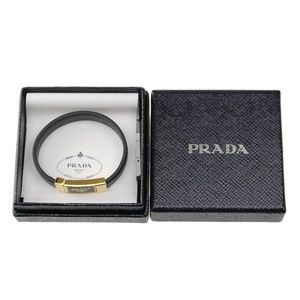Prada Jewelry - Prada Saffiano Leather Logo Cuff Bracelet Prada Jewelry - Prada Saffiano Leather Logo Cuff Bracelet